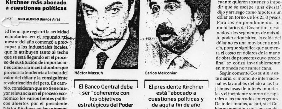 El Cronista, apoyo industrial a Lavagna, junio de 2003