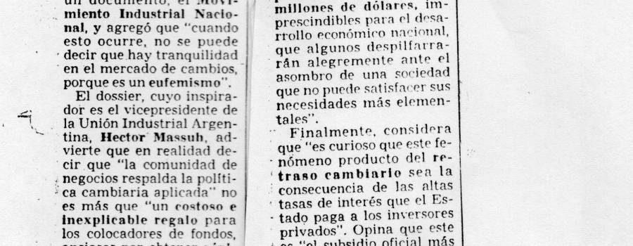 Clarín, diciembre de 1988: Condena al atraso cambiario